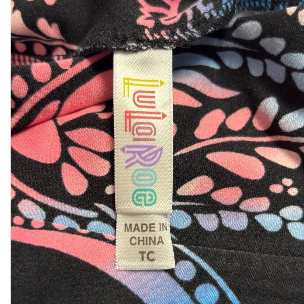 LuLaRoe Womens Leggings Size TC Black Blue Pink Mandala Paisley Tall & Curvy NWT - Picture 2 of 3
